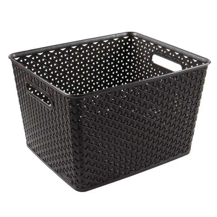 Cutie depozitare suprapozabila Rattan Curver, maro, 18 L, 33, 5 x 29, 5 x 22 cm