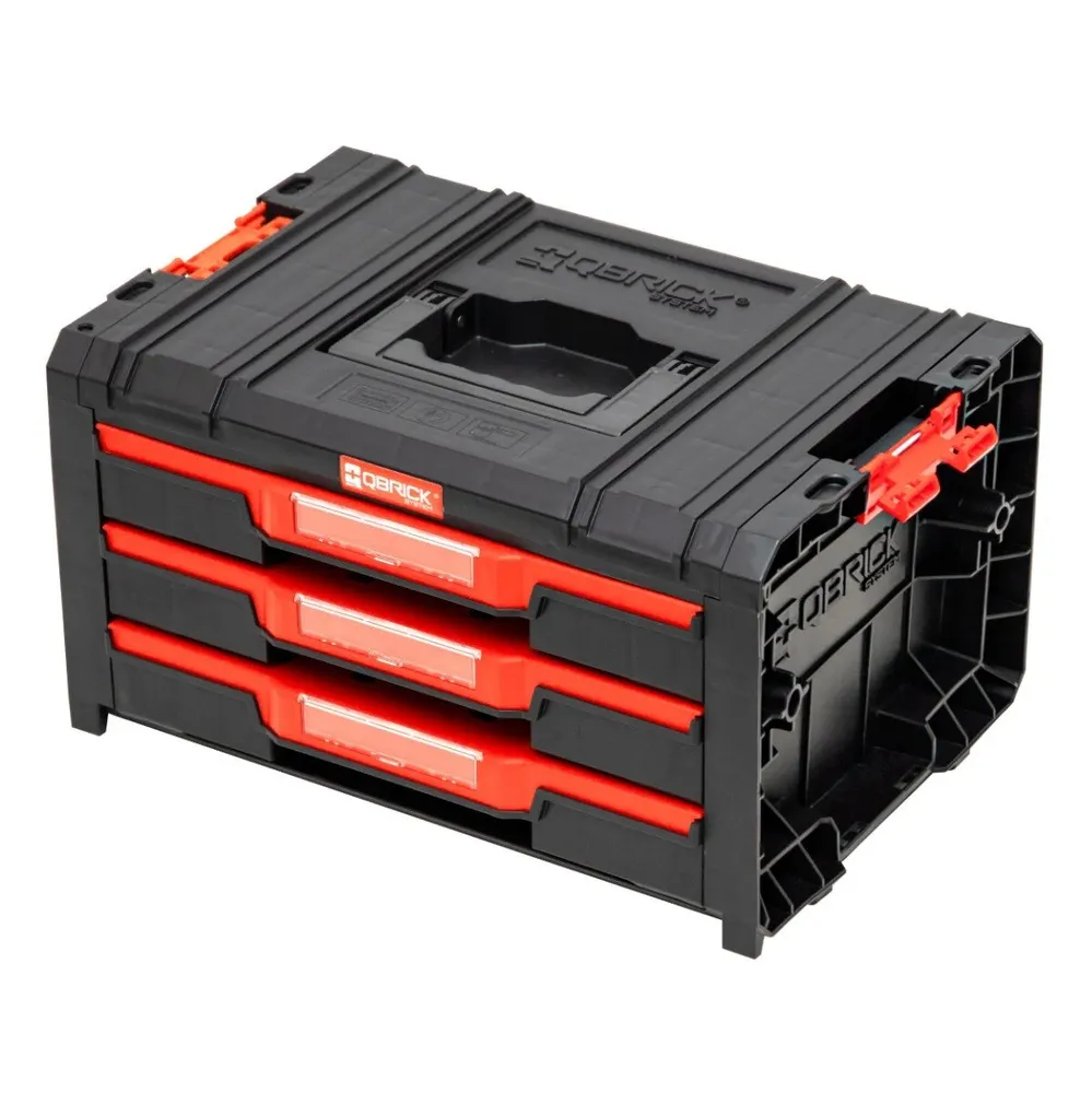 Cutie pentru scule Qbrick System Pro 2.0 Basic, negru, 450 x 310 x 244 mm, cu 3 sertare