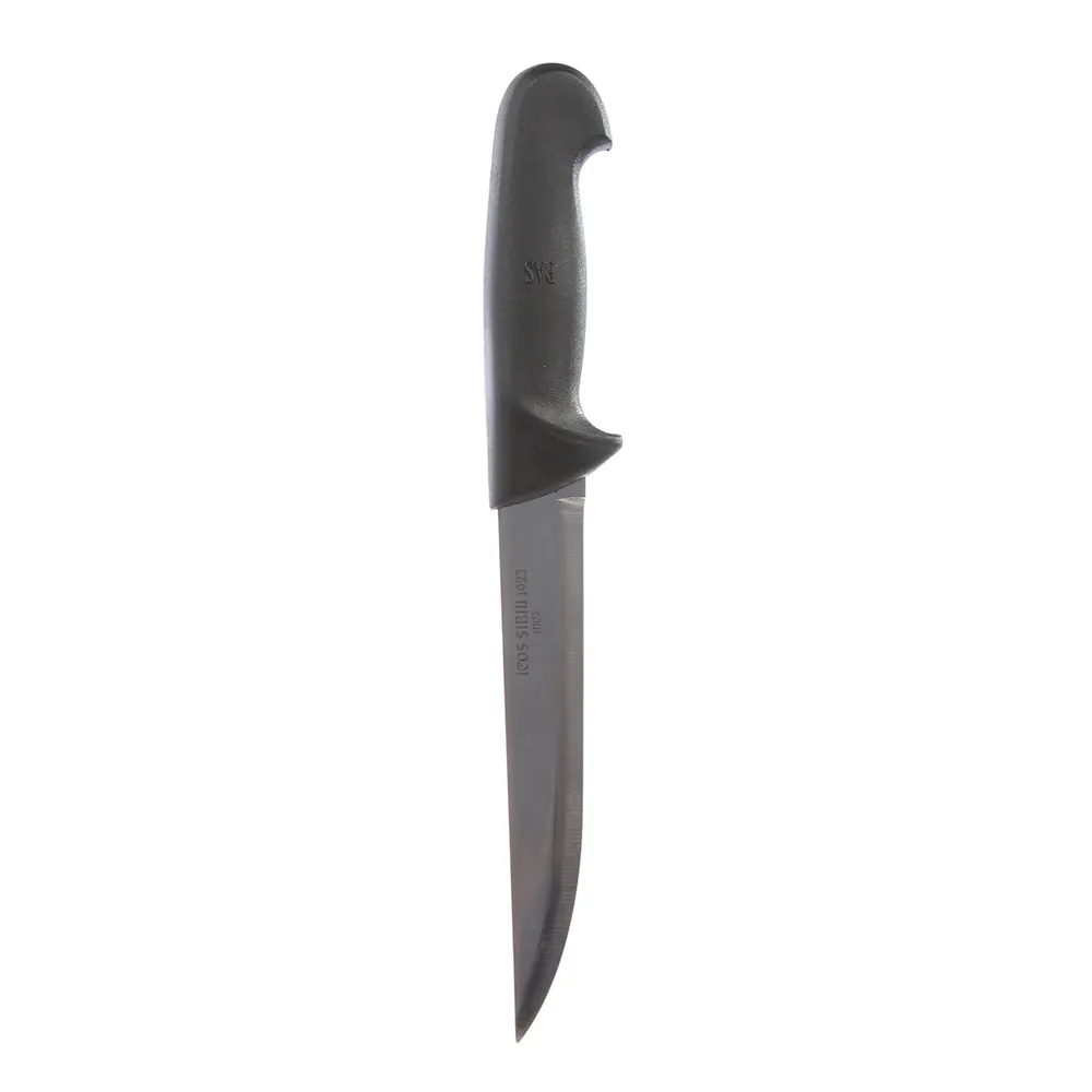 Cutit pentru macelar, Icos, maner din plastic negru, lama inox, 18 cm