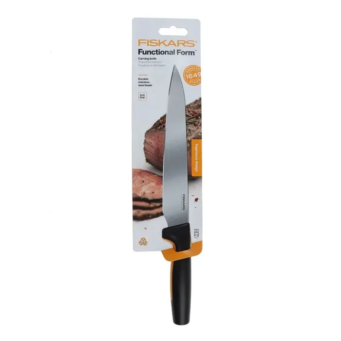 Cutit pentru transat carnea, Fiskars Functional Form, inox, maner plastic, 20 cm