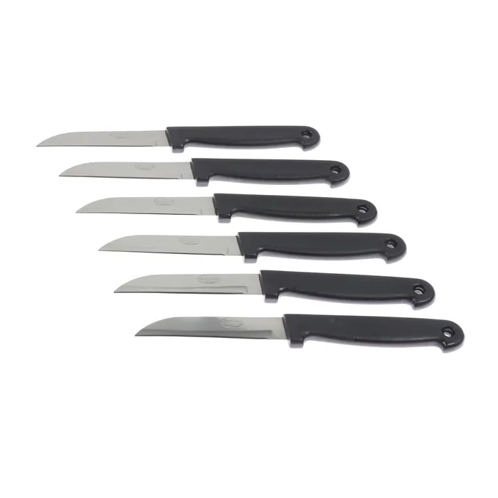 Cutite pentru curatat legume, Kasemi, inox + plastic, lama 8 cm, set 6 bucati
