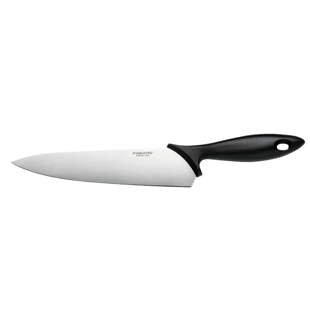 Cutitul bucatariului Fiskars Essential 1023775, otel inoxidabil, negru, 21 cm