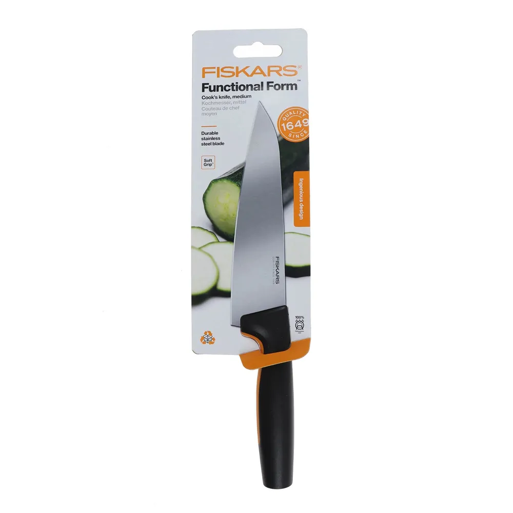 Cutitul bucatarului Fiskars Functional Form, mediu, inox, maner plastic, 16 cm