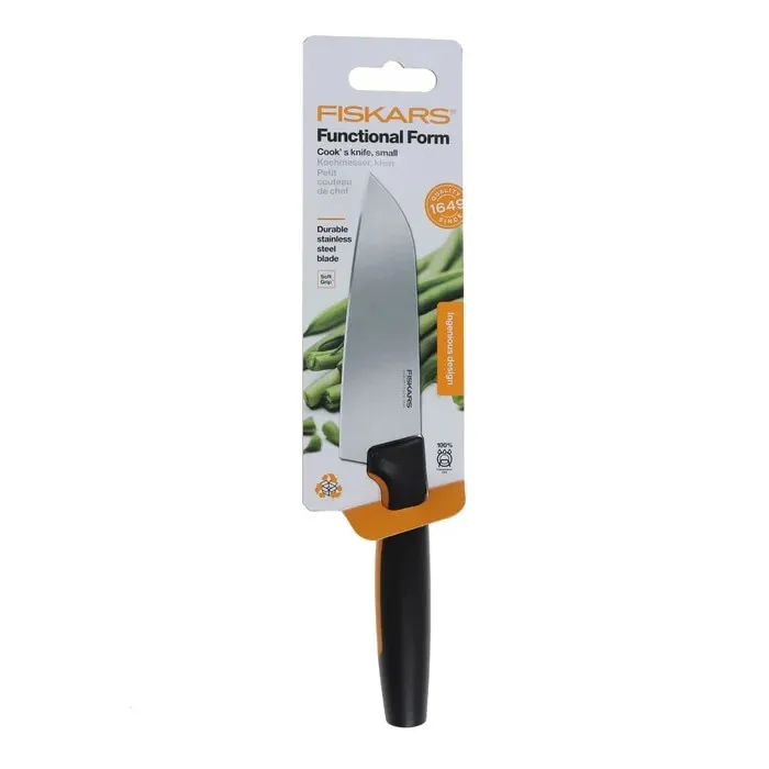 Cutitul bucatarului Fiskars Functional Form, mic, inox, maner plastic, 12 cm