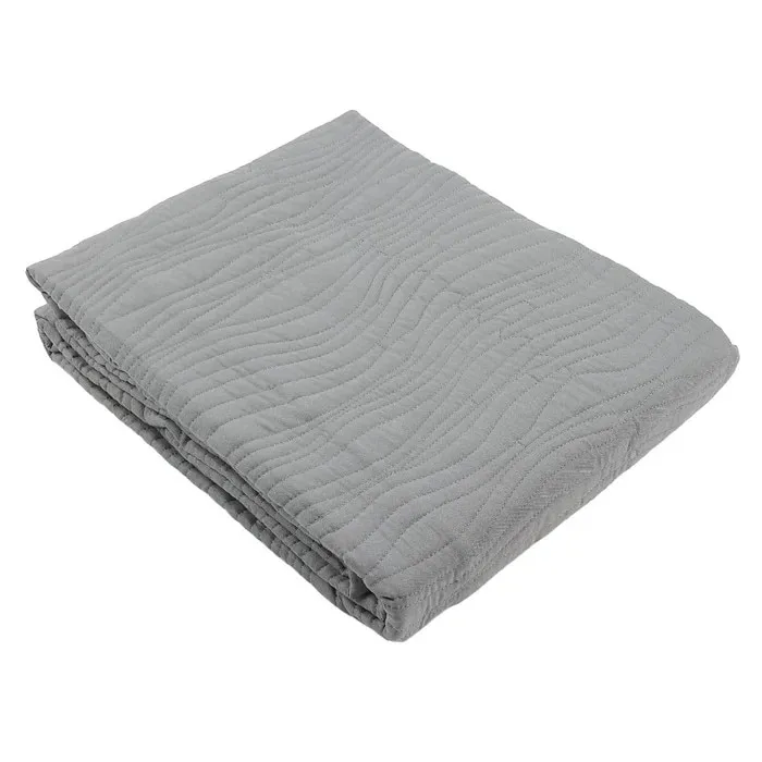 Cuvertura de pat Caressa BSM07L, poliester, gri, 200 x 220 cm
