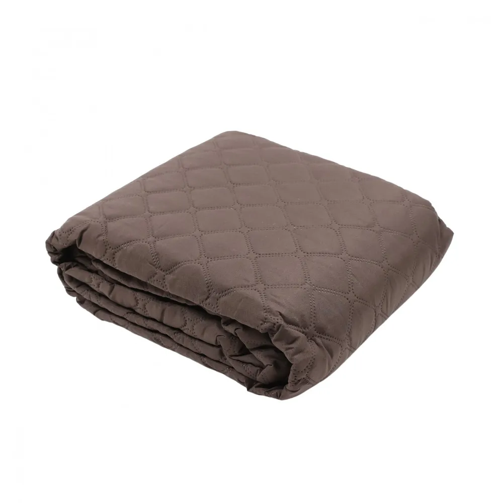 Cuvertura de pat GS2016-C, material poliester, culoare maro, 220 x 240 cm