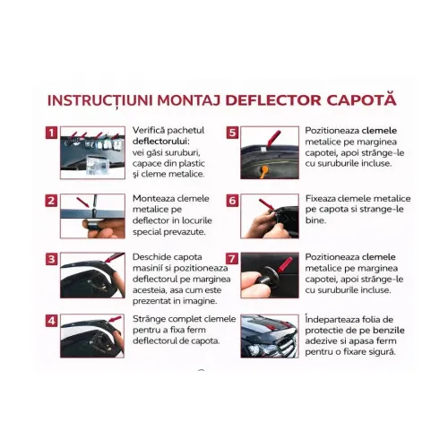 Deflector capota auto compatibil Ford Ranger T6 facelift 2015-2022 — imaginea 3