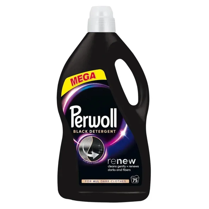 Detergent de rufe lichid, Perwoll Black, pentru rufe negre, 3.75 L, 75 spalari