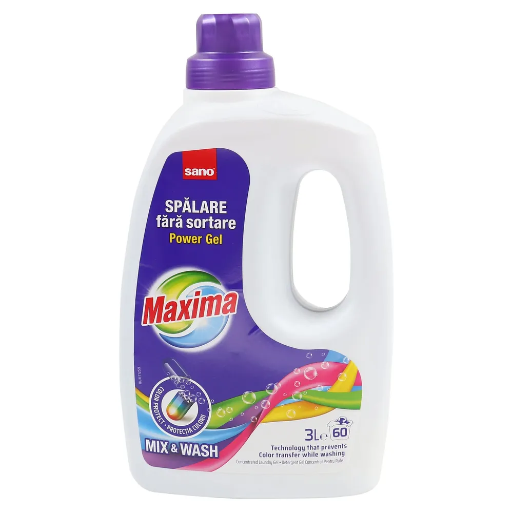 Detergent de rufe lichid, Sano Maxima Mix & Wash, 3 L