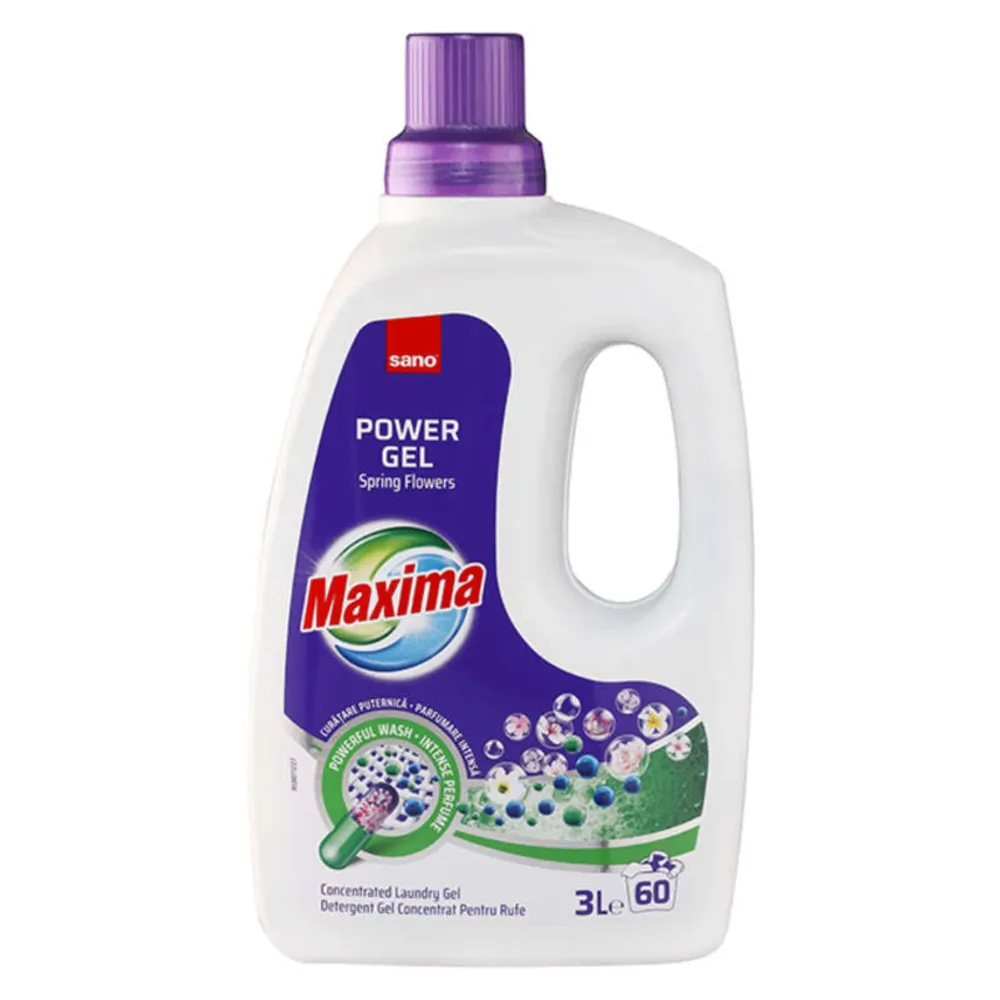 Detergent de rufe lichid, Sano Maxima Spring Flowers, 3 L, 60 spalari