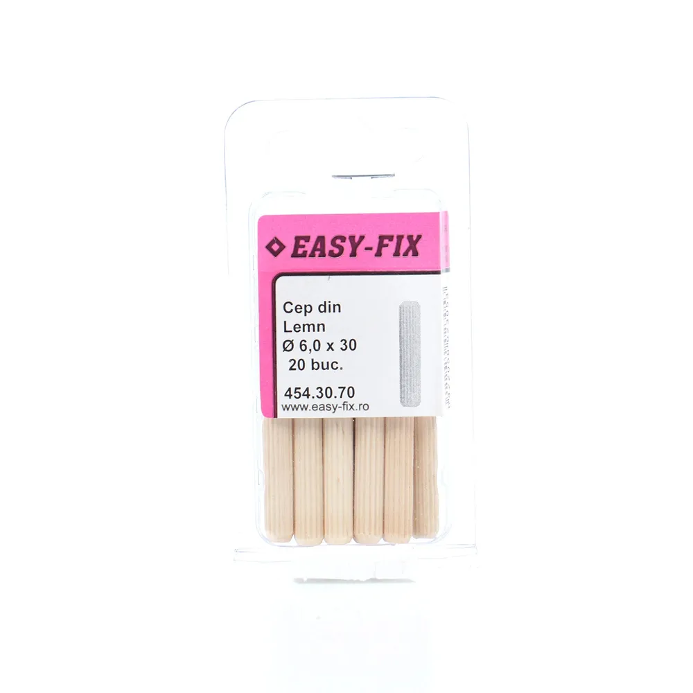 Diblu din lemn, Easy - Fix 454.30.70, 6 x 30 mm, set 20 bucati