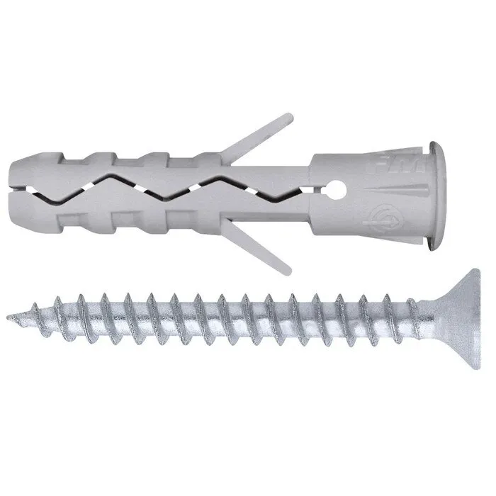 Diblu universal din nylon, Friulsider TUVT, 6 x 30 mm, cu surub, 4.5 x 40 mm, cap inecat, 15 bucati