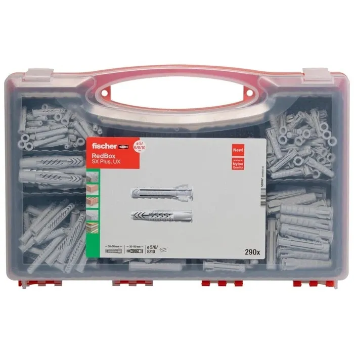 Dibluri universale din nylon, Fischer, Red Box, SX Plus / UX, set 290 bucati