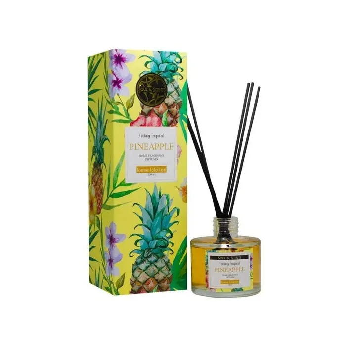 Difuzor parfum cu betisoare Aroma Land, Soul Scent, aroma ananas, 120 ml
