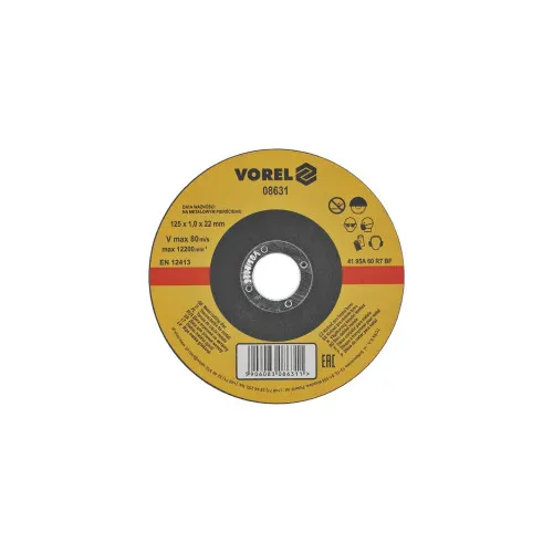 Disc abraziv pentru debitat metale 125x1x22mm Vorel