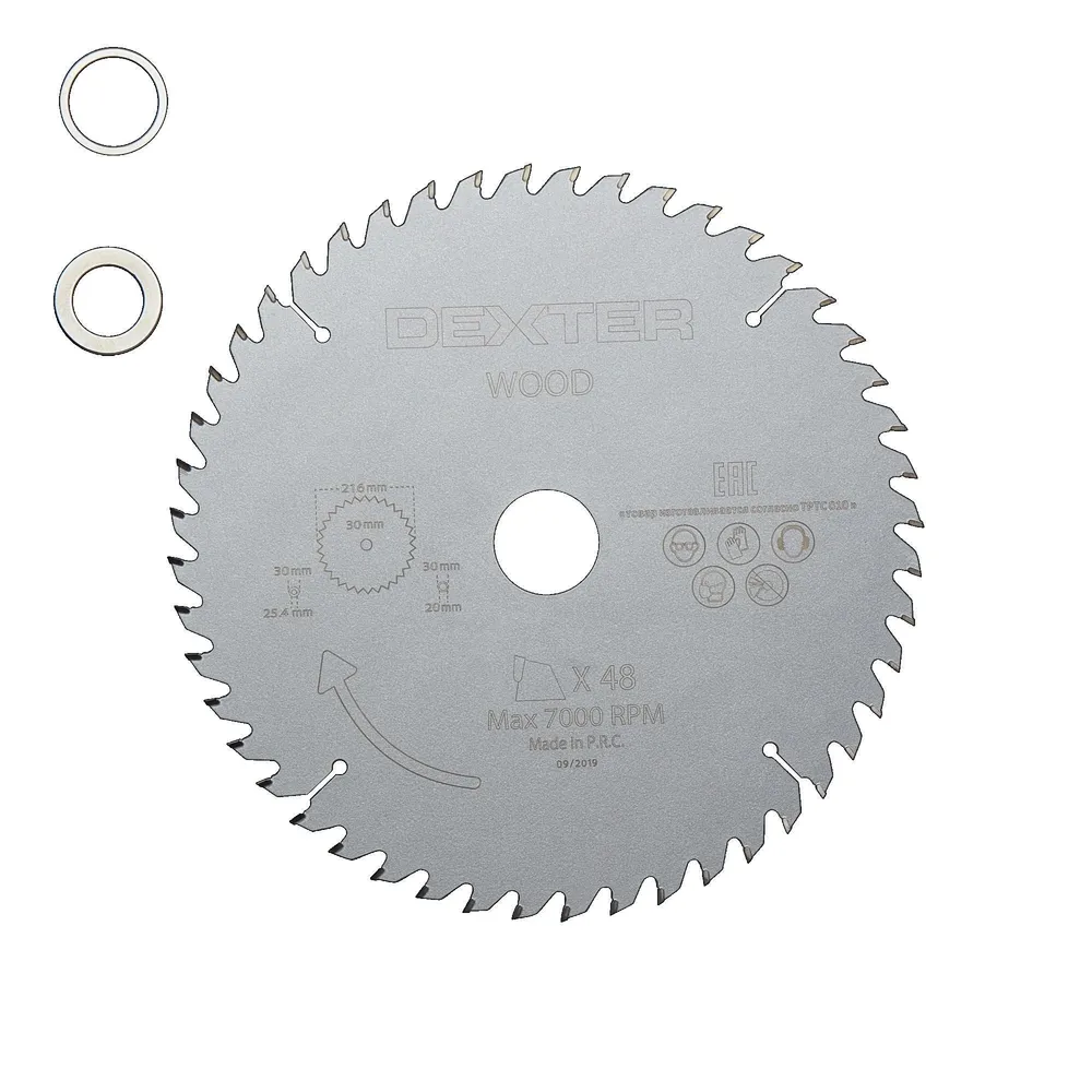 Disc circular Dexter, pentru fierastrau, pentru lemn, 48 dinti, Ø 216 mm