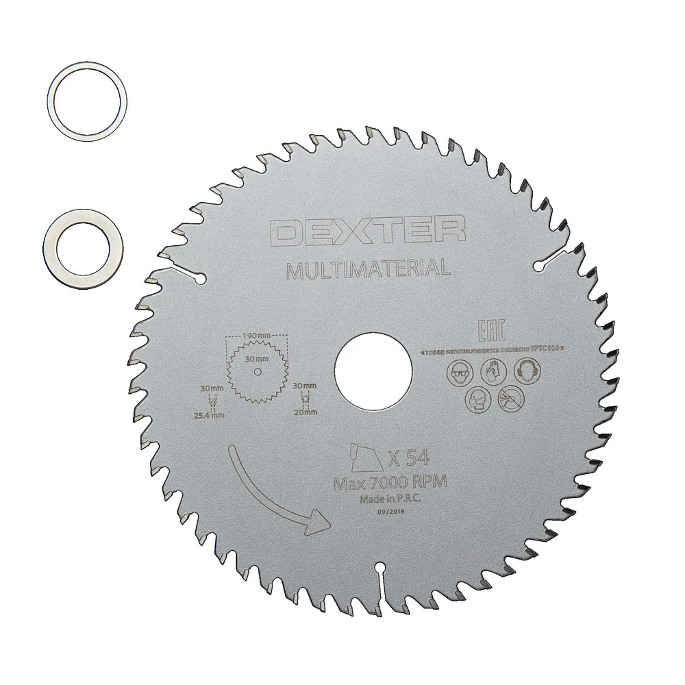 Disc circular Dexter, pentru fierastrau, pentru multimaterial, 54 dinti, Ø 190 mm