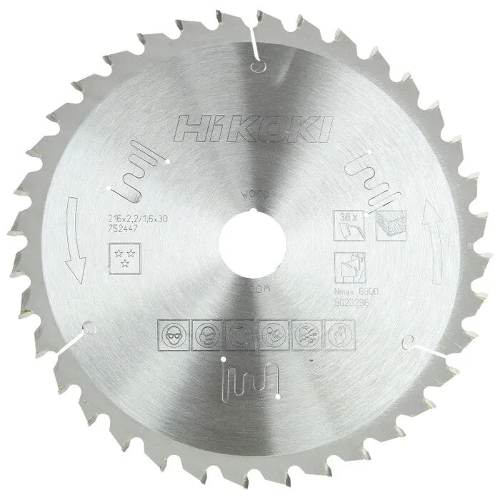Disc circular, pentru lemn / aluminiu / PVC, Hikoki 752449, 216 x 30 mm