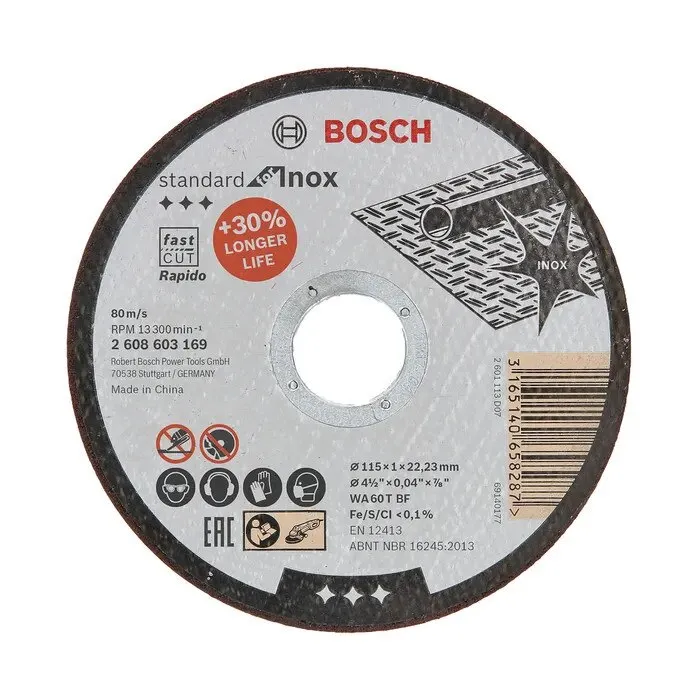 Disc debitare inox, Bosch Standard for Inox, 115 x 22.23 x 1 mm