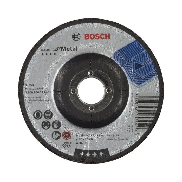 Disc degrosare cu degajare, Bosch Expert for Metal, 125 x 22.23 x 6 mm
