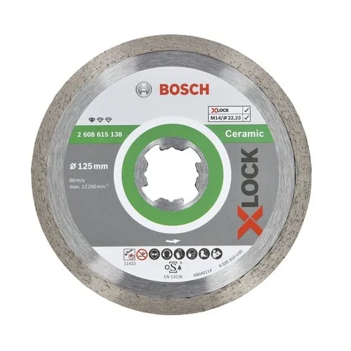 Disc diamantat Bosch Zubehör Ceramic Ø125x22, 23 mm, pentru mandrina X-LOCK System