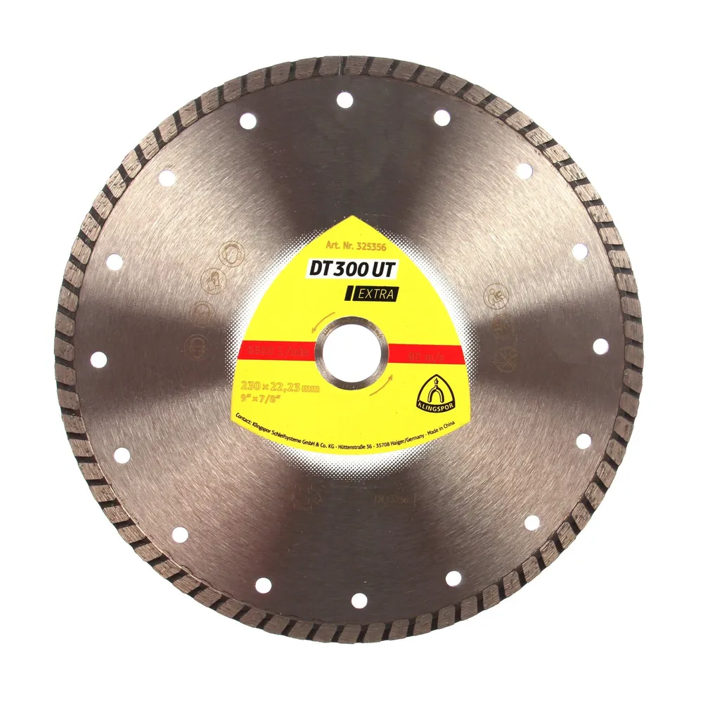 Disc diamantat, continuu, pentru debitare materiale de constructii, Klingspor DT 300 UT Extra, 230 x 22.23 x 2.5 mm