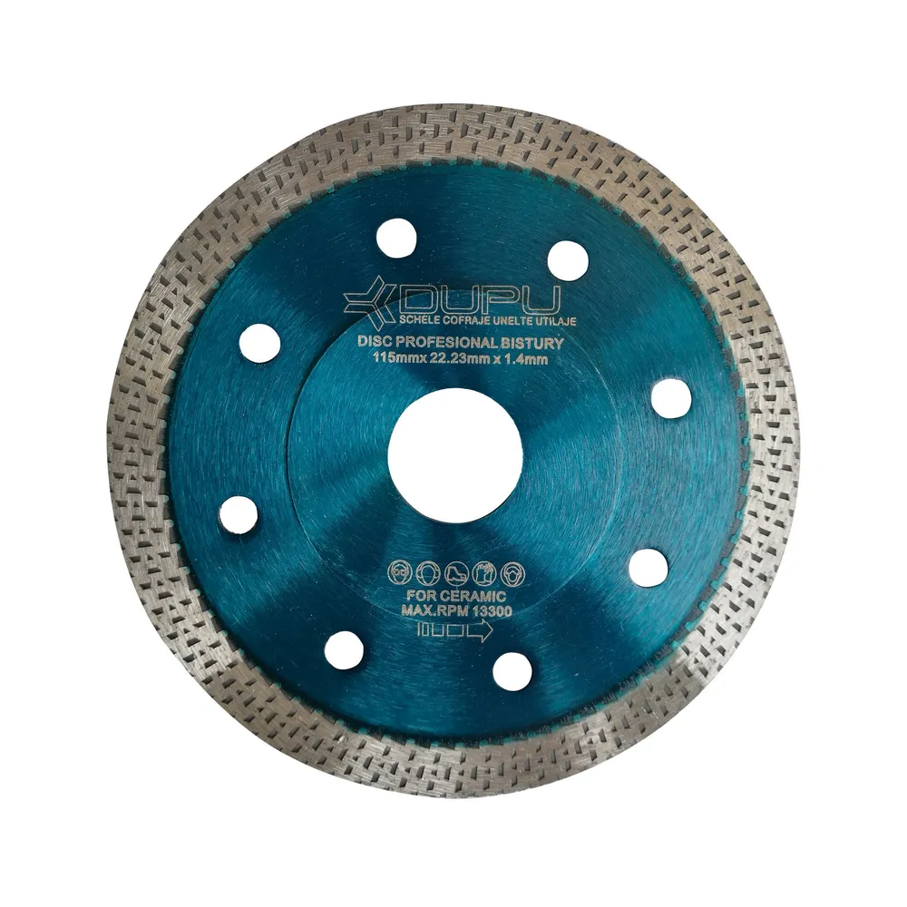 Disc diamantat, continuu, pentru debitare placi ceramice, Dupu Bistury, 115 x 22.23 x 1.4 mm
