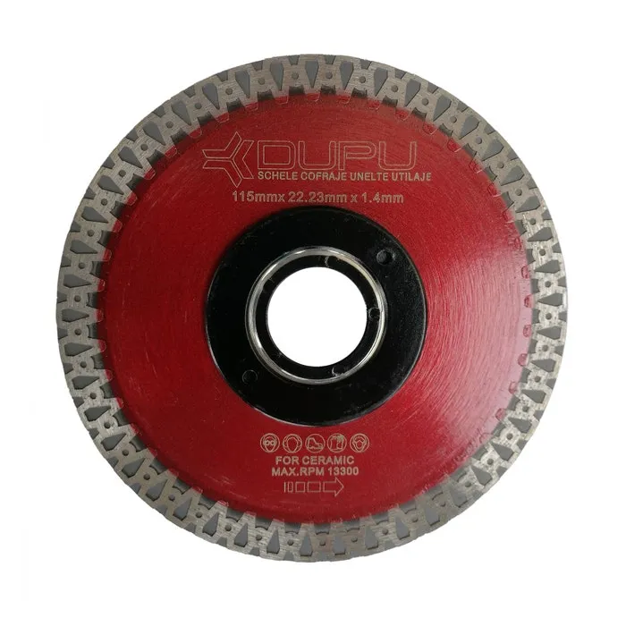 Disc diamantat, continuu, pentru debitare placi ceramice, Dupu Matrix, 115 x 22.23 x 1.4 mm