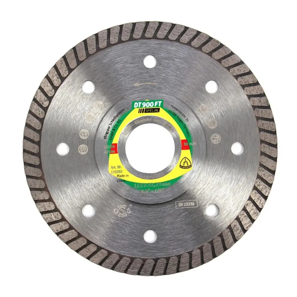 Disc diamantat, continuu, pentru debitare placi ceramice, Klingspor DT 900 FT Special, 115 x 22.23 x 1.4 mm