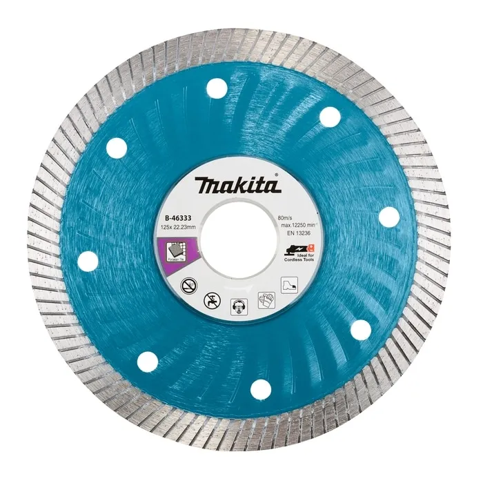 Disc diamantat, continuu, pentru debitare placi ceramice, Makita B-46333, 125 x 22.23 x 1.4 mm
