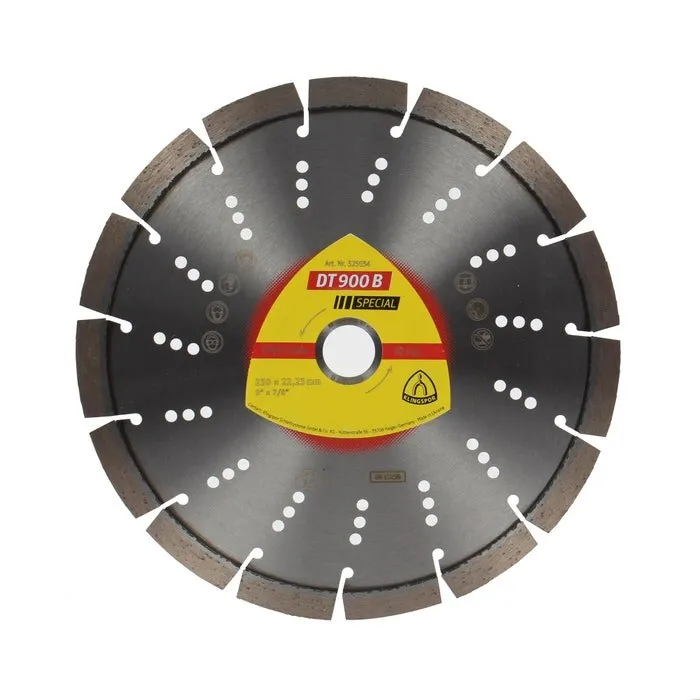 Disc diamantat, cu segmente, pentru debitare beton armat, Klingspor DT 900 B Special, 230 x 22.23 x 2.6 mm