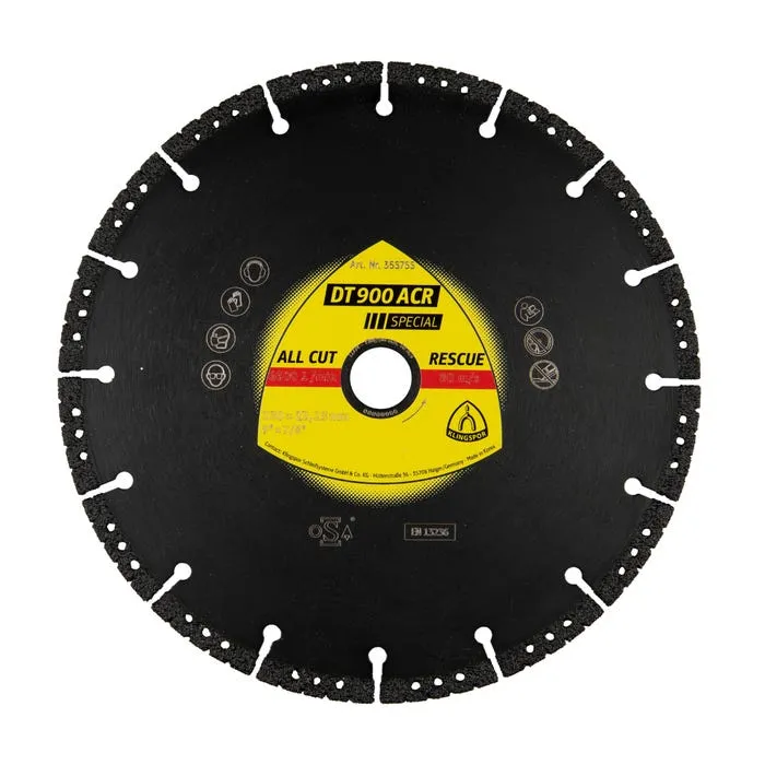 Disc diamantat, cu segmente, pentru debitare beton / materiale de constructie, Klingspor DT 900 ACR Special, 125 x 22.23 x 2.8 mm