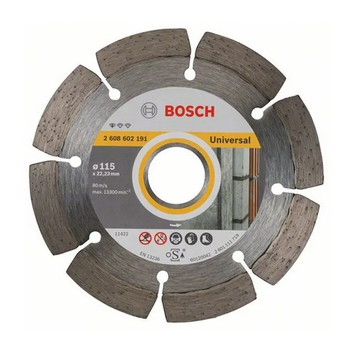 Disc diamantat, cu segmente, pentru debitare beton / piatra, Bosch Standard for Universal, 115 x 22.23 x 1.6 x 10 mm