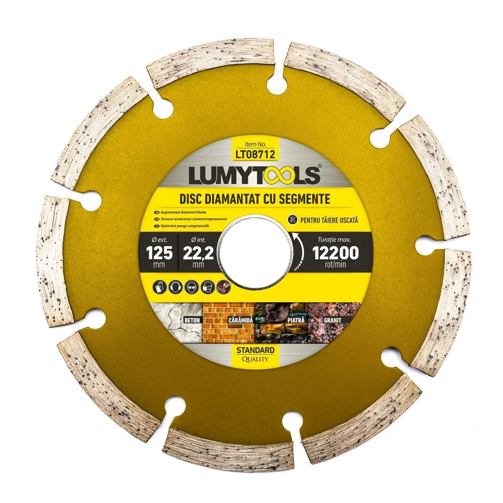 Disc diamantat pentru debitare beton, Lumytools LT08712, 125x22.2x2mm