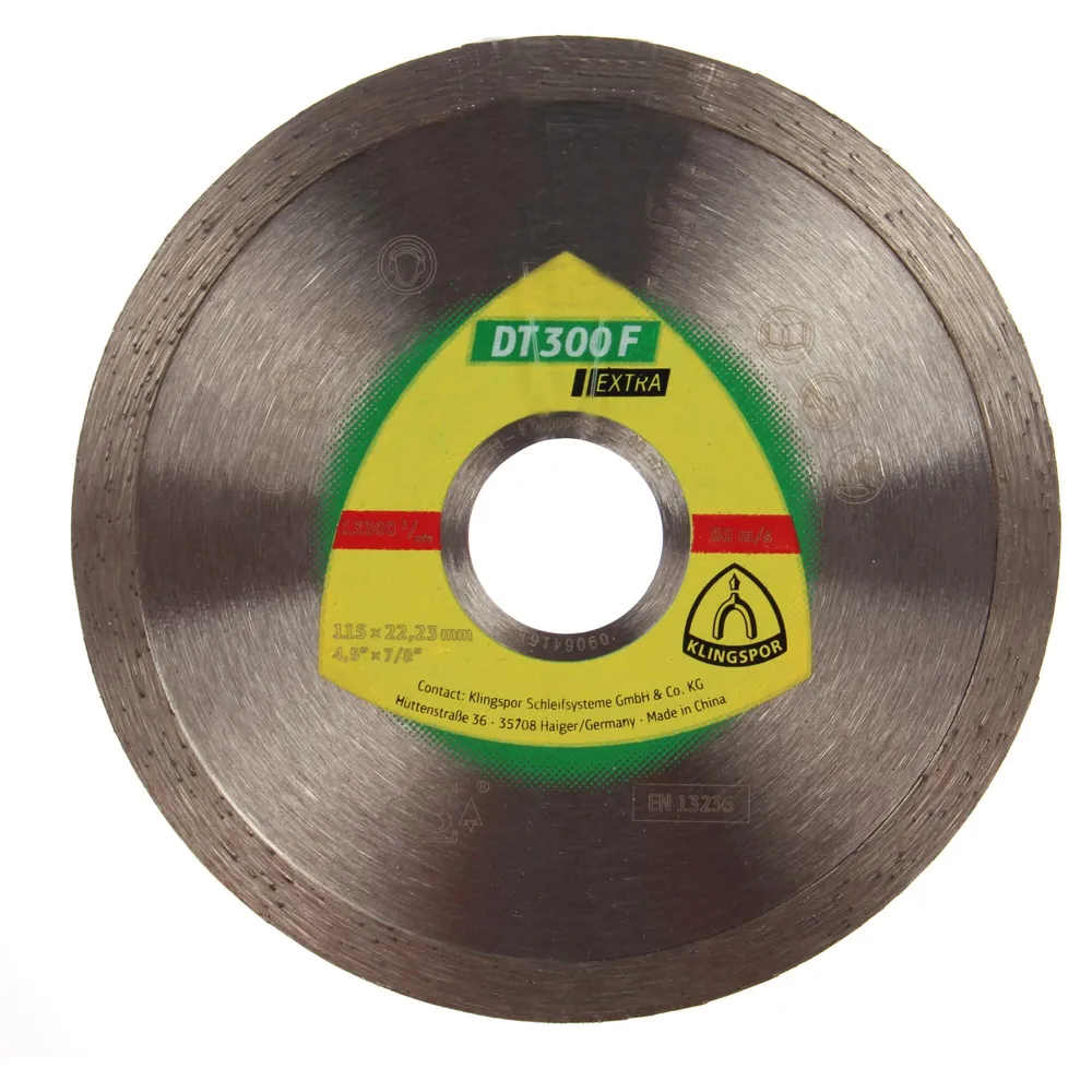 Disc diamantat pentru debitare placi ceramice, Klingspor DT 300 F Extra, 115x22.23x1.60mm