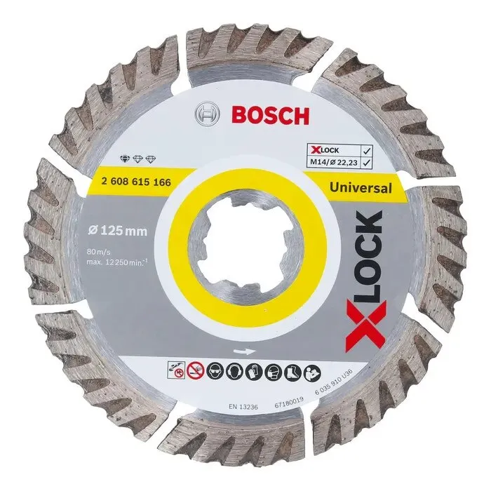 Disc diamantat pentru taiere, Bosch X-Lock Carbide Multi Wheel, 125x22.23x2mm, universal