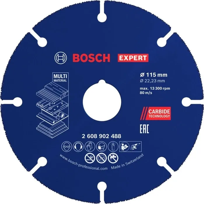 Disc diamantat segmentat Bosch Professional, 115x22.23mm, pentru lemn de esenta tare si plastic