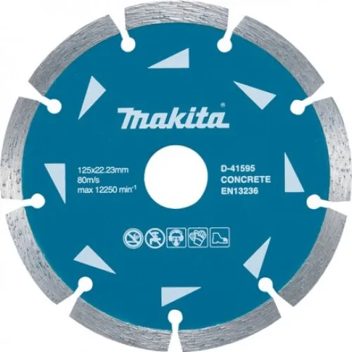 Disc diamantat, segmentat, pentru debitare beton, Makita D-41595, 125 x 22.23 x 2.2 mm