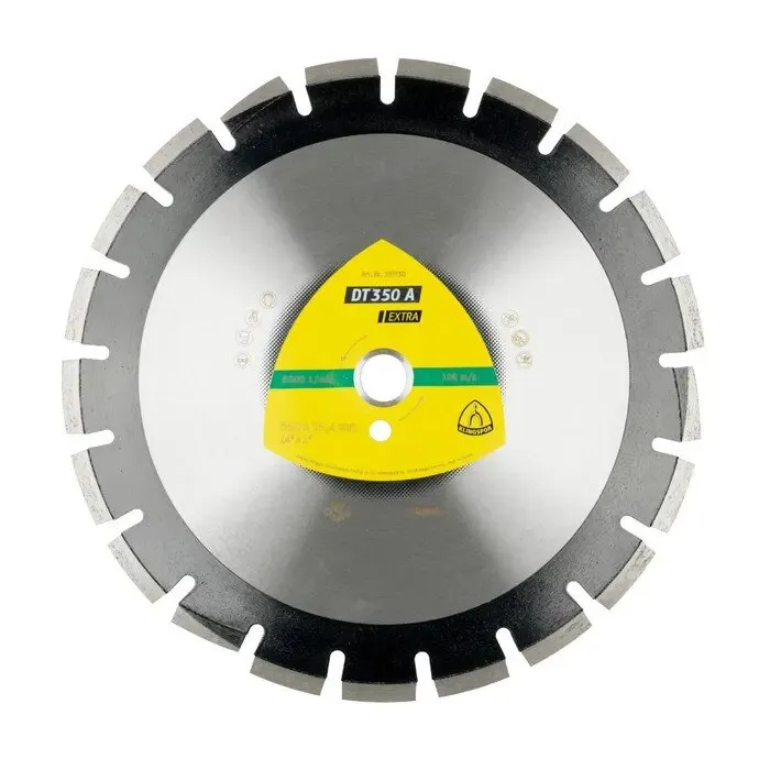 Disc diamantat segmentat, pentru taiere asfalt, Klingspor DT 350 A Extra, 350 x 25.4 x 3.2 mm