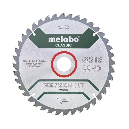 Disc fierastrau circular Metabo Classic Ø216x2, 4x30 mm 40 dinti