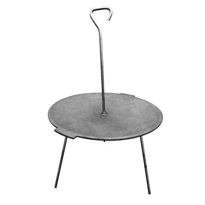 Disc gratar, pentru picnic FM, fonta, D 38 cm, cu 3 picioare din otel