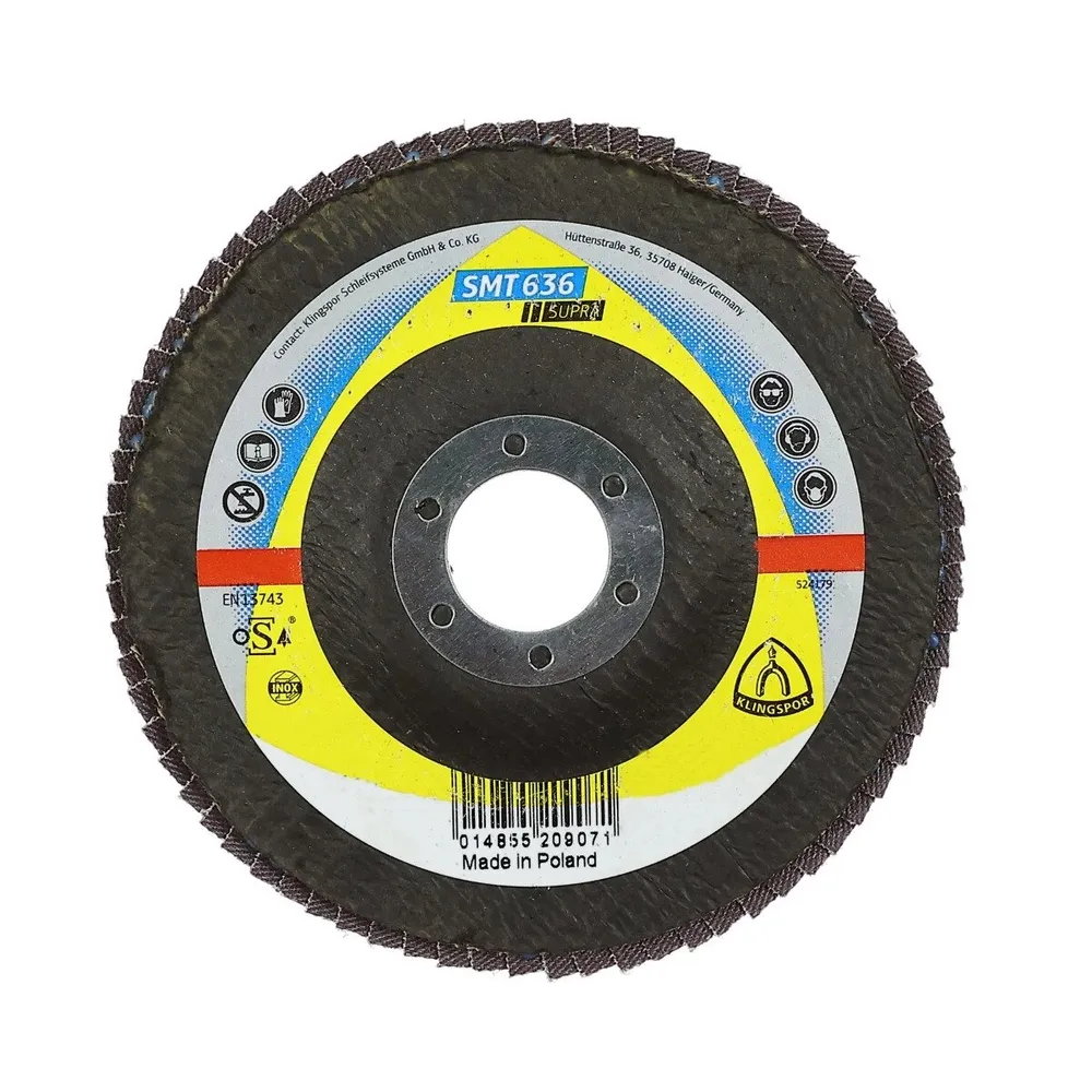 Disc lamelar frontal, multistrat, pentru inox, Klingspor SMT 636 Supra, 125 x 22.23 mm, granulatie 40