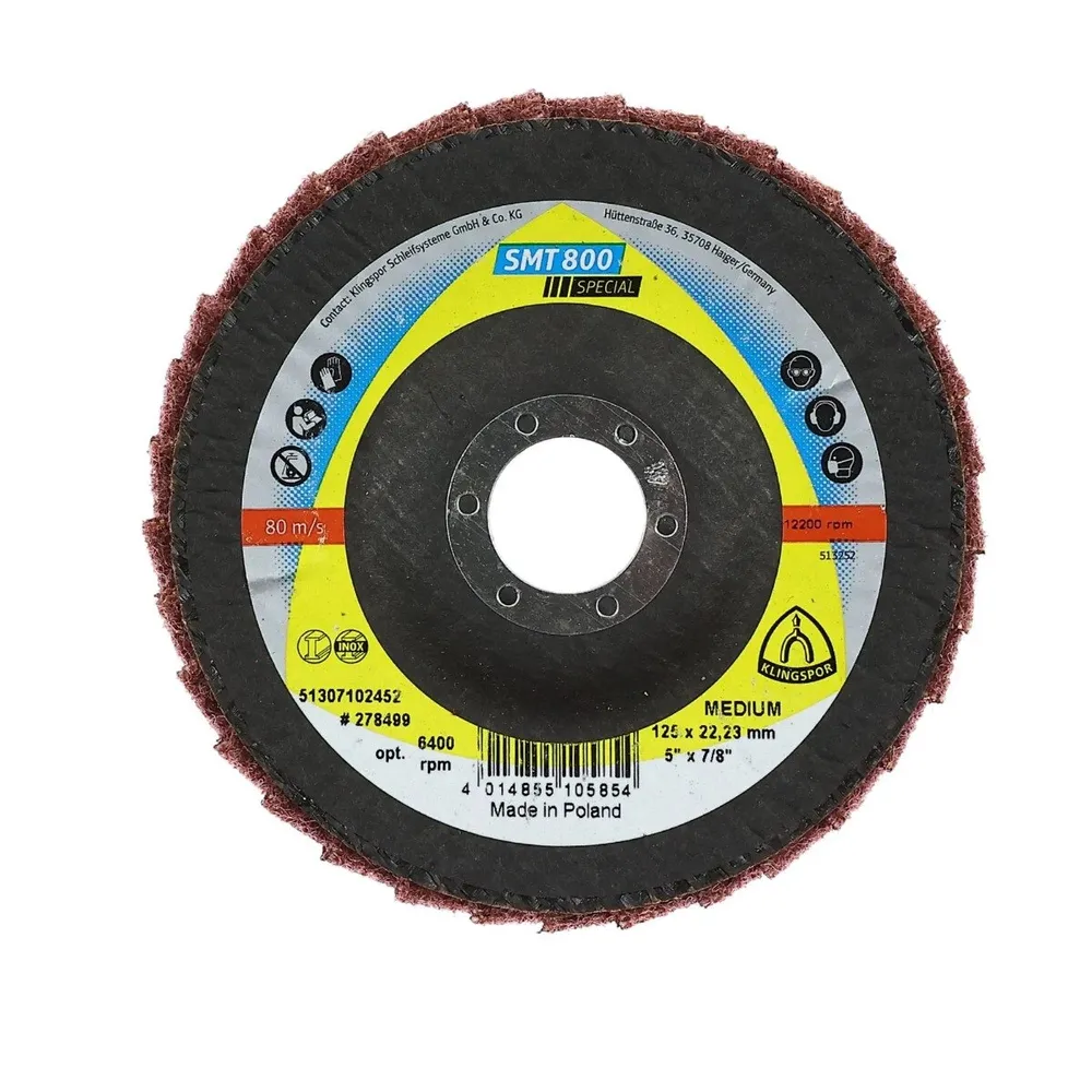 Disc lamelar frontal, pentru inox, Klingspor SMT 800, 125 x 22.23 mm