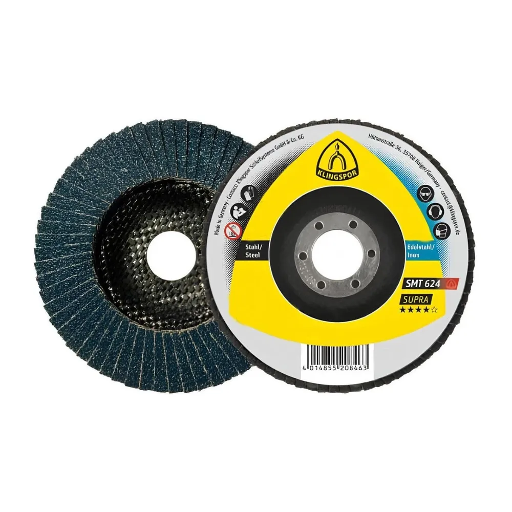 Disc lamelar frontal, pentru metal, Klingspor SMT 624, 115 x 22.23 mm, granulatie 60