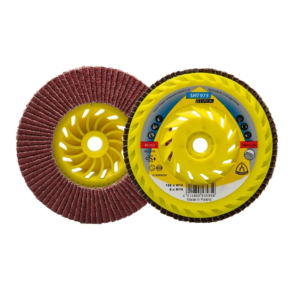 Disc lamelar frontal, pentru metal, Klingspor SMT 975, M14 x 125 mm, granulatie 60