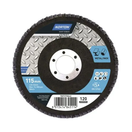 Disc lamelar pentru slefuit Norton Expert Ø115x22, 23, granulatie 120