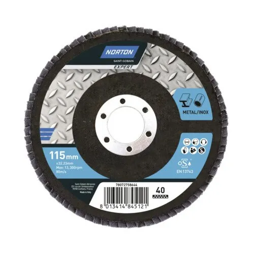 Disc lamelar pentru slefuit Norton Expert Ø115x22, 23, granulatie 40