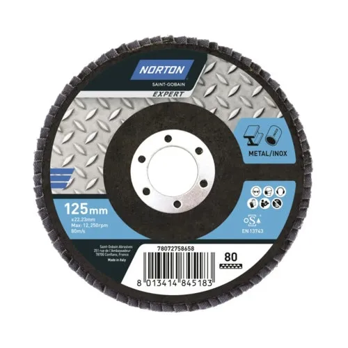 Disc lamelar pentru slefuit Norton Expert Ø125x22, 23, granulatie 80
