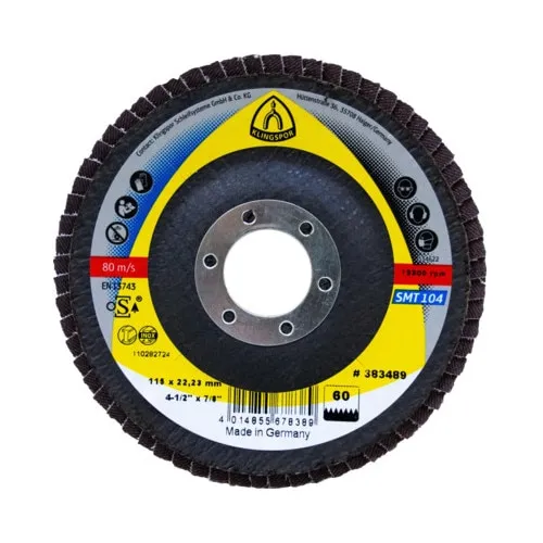 Disc lameral frotal Klingspor SMT 104 Ø115x22, 23 mm granulatie 60, pentru metal