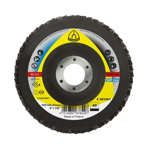 Disc lameral frotal Klingspor SMT 104 Ø125x22, 23 mm granulatie 40, pentru metal